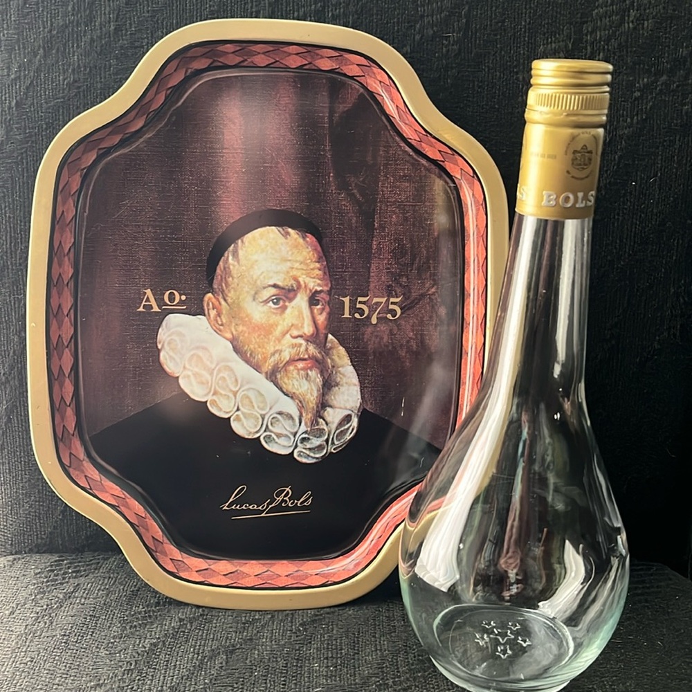 Bols Tray and Bols Decanter Bottle